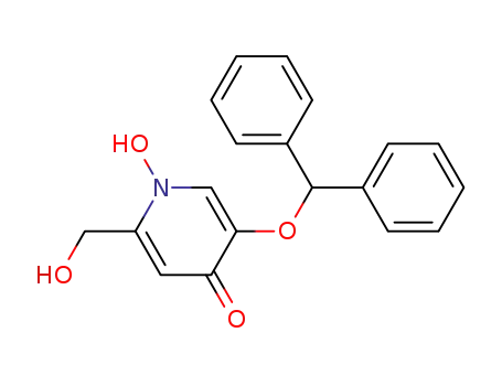 Molecular Structure of 114875-62-6 (4(1H)-Pyridinone, 5-(diphenylMethoxy)-1-hydroxy-2-(hydroxyMethyl)-)