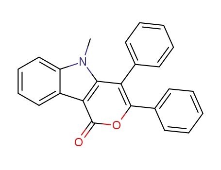 Molecular Structure of 1147304-36-6 (5-methyl-3,4-diphenylpyrano[4,3-b]indol-1(5H)-one)