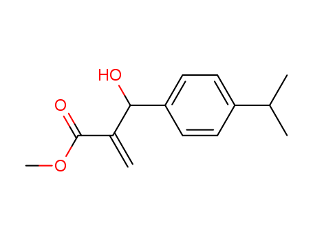 Molecular Structure of 137104-36-0 (Benzenepropanoic acid, b-hydroxy-a-methylene-4-(1-methylethyl)-,
methyl ester)