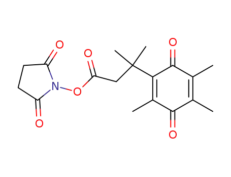 Molecular Structure of 121030-88-4 (N-hydroxysuccinimidyl ester 3-methyl-3-(2,4,5-trimethyl-3,6-dioxocyclo-hexa-1,4-dienyl) butanoic acid)