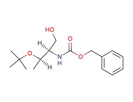 Molecular Structure of 41955-11-7 (benzyl ((2R)-(3R)-3-(tert-butoxy)-1-hydroxybutan-2-yl)carbamate)