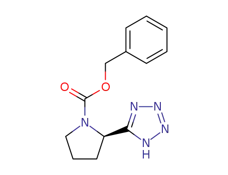 Molecular Structure of 839711-73-8 (1-Pyrrolidinecarboxylic acid, 2-(1H-tetrazol-5-yl)-, phenylmethyl ester,
(2R)-)