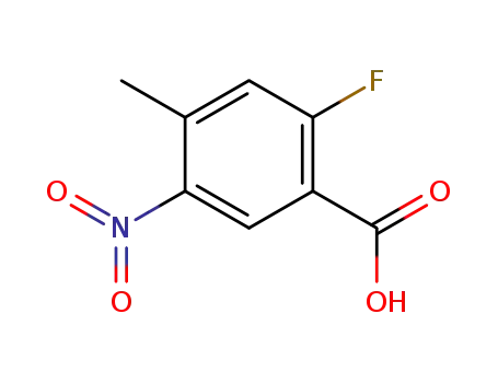 Molecular Structure of 753924-40-2 (Benzoic acid, 2-fluoro-4-methyl-5-nitro- (9CI))