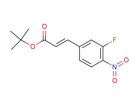 Molecular Structure of 1218938-27-2 ((E)-3-(3-fluoro-4-nitro-phenyl)-acrylic acid tert-butyl ester)
