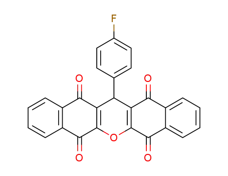 Molecular Structure of 1140032-24-1 (13-(4-fluorophenyl)-5H-dibenzo[b,i]xanthene-5,7,12,14(13H)-tetraone)
