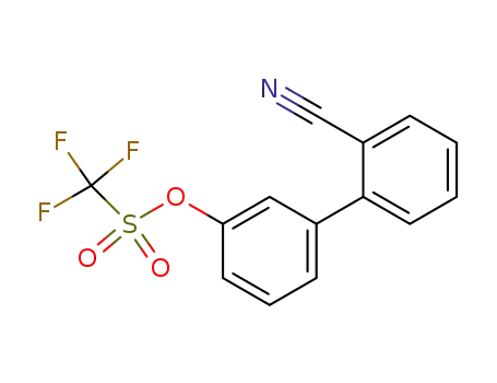Molecular Structure of 342613-87-0 (trifluoromethanesulfonic acid 2'-cyanobiphenyl-3-yl ester)