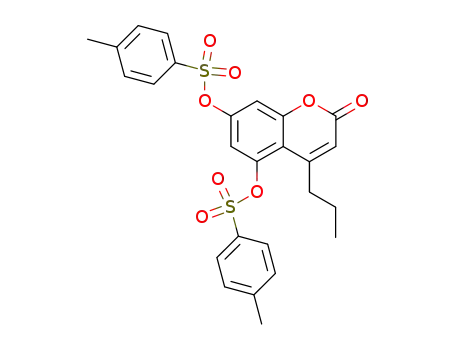 Molecular Structure of 303007-20-7 (2H-1-Benzopyran-2-one, 5,7-bis[[(4-methylphenyl)sulfonyl]oxy]-4-propyl-)