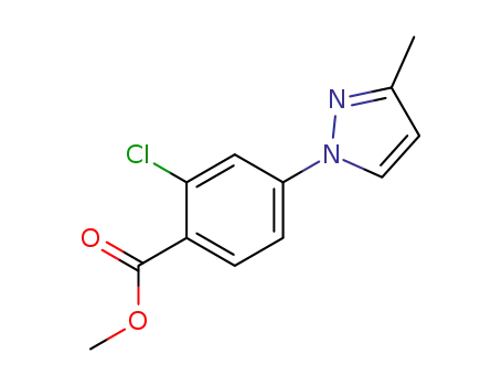 Benzoic acid, 2-chloro-4-(3-methyl-1H-pyrazol-1-yl)-, methyl ester