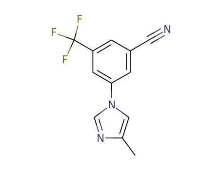 Molecular Structure of 641571-12-2 (3-(4-Methyl-1H-imidazol-1-yl)-5-(trifluoromethyl)benzonitrile)