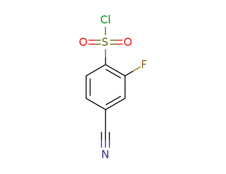 Molecular Structure of 918967-78-9 (Benzenesulfonyl chloride, 4-cyano-2-fluoro-)