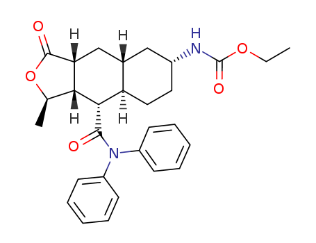 ((1r,3ar,4ar,6r,8ar,9s,9as)-9-
((diphenylamino)carbonyl)dodecahydro-
1-methyl-3-oxonaphtho(2,3-c)furan-6-
yl)carbamic acid ethyl ester