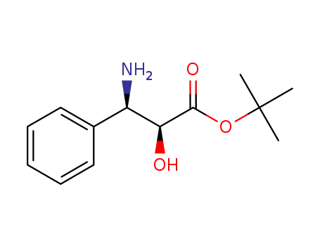 Molecular Structure of 204587-96-2 (tert-butyl (2S,3R)-2-hydroxy-3-amino-3-phenylpropanoate)