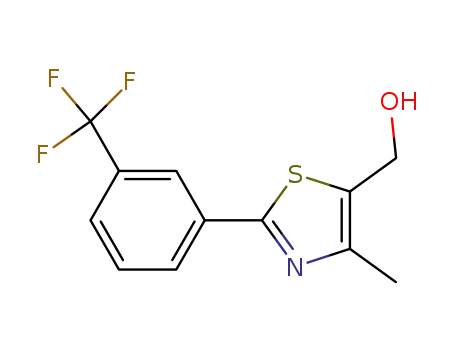 Molecular Structure of 668477-94-9 ((4-METHYL-2-[3-(TRIFLUOROMETHYL)PHENYL]-1,3-THIAZOL-5-YL)METHANOL)