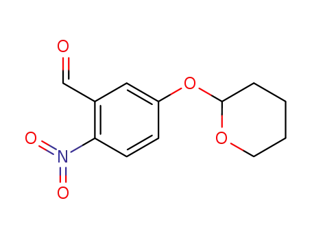 Molecular Structure of 272789-37-4 (2-nitro-5-((tetrahydro-2H-pyran-2-yl)oxy)benzaldehyde)
