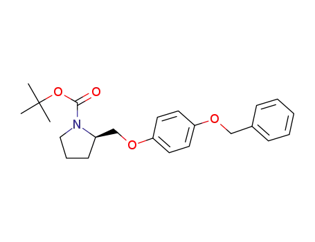 Molecular Structure of 929918-01-4 ((R)-2-(4-benzyloxy-phenoxymethyl)-pyrrolidine-1-carboxylic acid tert-butyl ester)