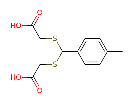Molecular Structure of 34914-18-6 (2,2'-(p-tolylmethylene)bis(sulfanediyl)diacetic acid)
