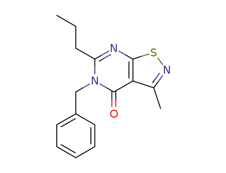 Isothiazolo[5,4-d]pyrimidin-4(5H)-one,
3-methyl-5-(phenylmethyl)-6-propyl-