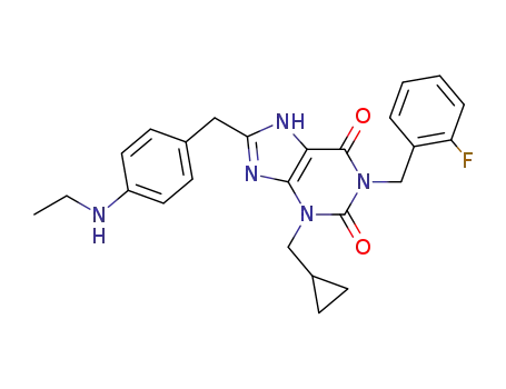 3-cyclopropylmethyl-8-[4-(ethyl-amino)-benzyl]-1-(2-fluorobenzyl)-3,7-dihydro-purine-2,6-dione