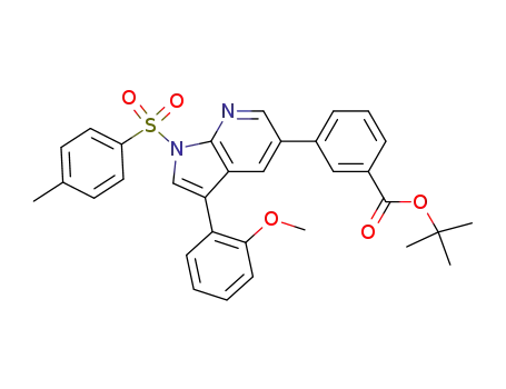 3-[3-(2-methoxy-phenyl)-1-(toluene-4-sulfonyl)-1H-pyrrolo[2,3-b]pyridine-5-yl]-benzoic acid tert-butyl ester