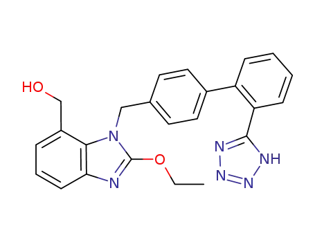 Molecular Structure of 924654-25-1 ((1-((2'-(1H-tetrazol-5-yl)-[1,1'-biphenyl]-4-yl)methyl)-2-ethoxy-1H-benzo[d]imidazol-7-yl)methanol)