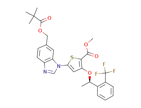 (R)-Methyl 5-(6-(pivaloyloxyMethyl)-1H-benzo[d]iMidazol-1-yl)-3-(1-(2-(trifluoroMethyl)phenyl)ethoxy)thiophene-2-carboxylate