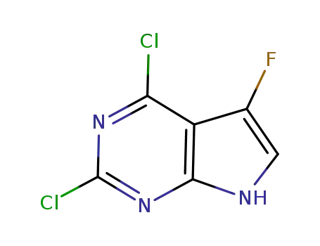 Molecular Structure of 1053228-29-7 (2,4-DICHLORO-5-FLUORO-7H-PYRROLO[2,3-D]PYRIMIDINE)