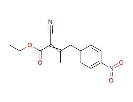 Molecular Structure of 1313714-59-8 (2-Cyano-3-Methyl-4-(4-nitro-phenyl) -but-2-enoic acid ethyl ester)
