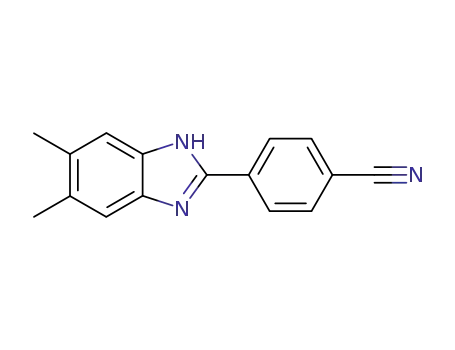 Molecular Structure of 403643-09-4 (4-(5,6-DIMETHYL-1H-BENZIMIDAZOL-2-YL)BENZONITRILE)