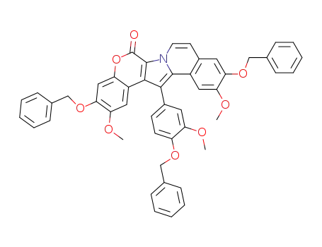 Molecular Structure of 190278-32-1 (3,10-Bis-benzyloxy-13-(4-benzyloxy-3-methoxy-phenyl)-2,11-dimethoxy-5-oxa-6b-aza-dibenzo[a,i]fluoren-6-one)