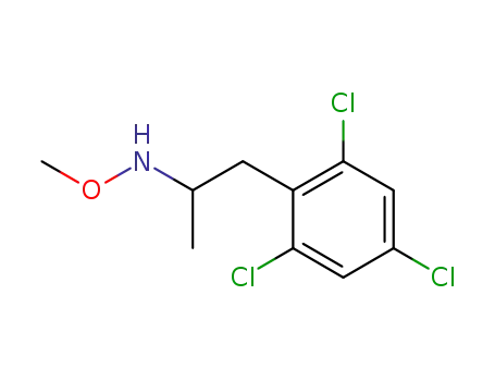 Molecular Structure of 1228284-78-3 (O-methyl-N-[1-methyl-2-(2,4,6-trichloro-phenyl)-ethyl]-hydroxylamine)