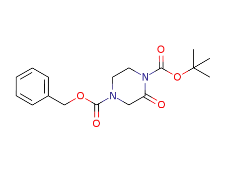 Molecular Structure of 1228675-25-9 (4-Benzyl 1-Tert-Butyl 2-Oxopiperazine-1,4-Dicarboxylate)