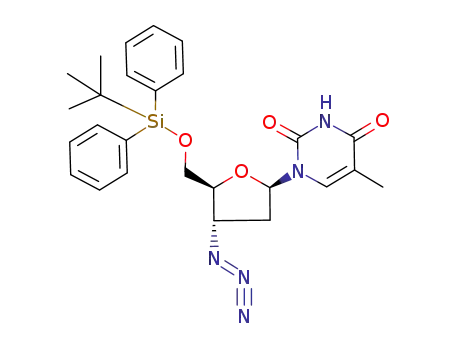 Molecular Structure of 116195-69-8 (Thymidine, 3'-azido-3'-deoxy-5'-O-[(1,1-dimethylethyl)diphenylsilyl]-)