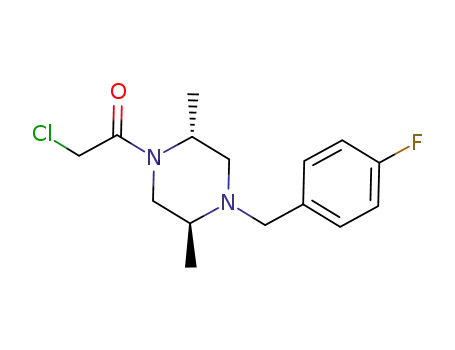 2-chloro-1-[4-(4-fluoro-benzyl)-(2R,5S)-2,5-dimethyl-piperazin-1-yl]-ethanone