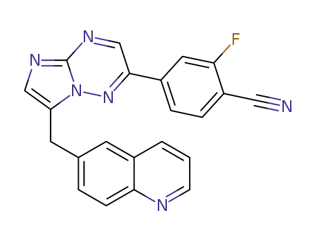 2-fluoro-4-(7-(quinolin-6-ylmethyl)imidazo[1,2-b][1,2,4]triazin-2-yl)benzonitrile