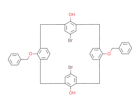 Molecular Structure of 275797-04-1 (5,17-dibromo-26,28-bis(phenylmethoxy)-25,27-dihydroxycalix[4]arene)