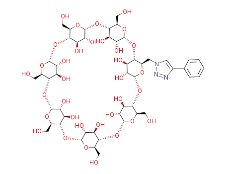 Molecular Structure of 1049685-48-4 (6<sup>1</sup>-deoxy-6<sup>1</sup>-(4-phenyl-1H-1,2,3-triazol-1-yl)-β-cyclodextrin)