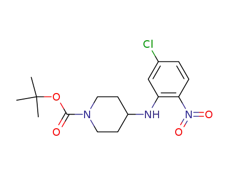 Molecular Structure of 932700-82-8 (tert-butyl 4-((5-chloro-2-nitrophenyl)amino)piperidine-1-carboxylate)