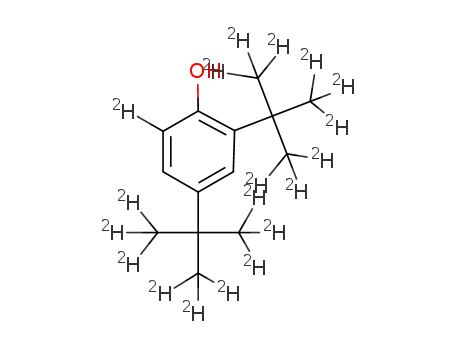 Molecular Structure of 1246816-88-5 (2,4-Di-tert-butylphenol-d18)