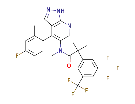 2-(3,5-bis-trifluoromethyl-phenyl)-N-[4-(4-fluoro-2-methyl-phenyl)-1H-pyrazolo[3,4-b]pyridin-5-yl]-N-methyl-isobutyramide
