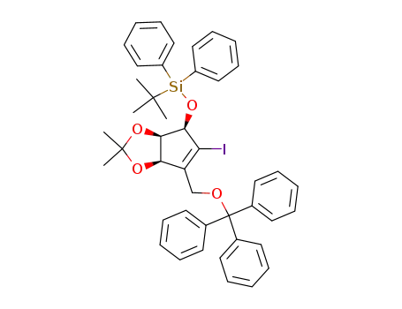 tert-butyl(((3aR,4R,6aR)-5-iodo-2,2-dimethyl-6-((trityloxy)methyl)-4,6a-dihydro-3aH-cyclopenta[d][1,3]dioxol-4-yl)oxy)diphenylsilane