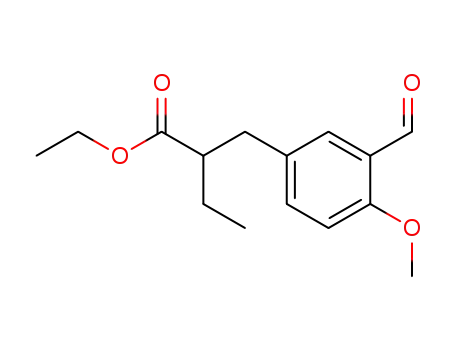 Molecular Structure of 378232-23-6 (ethyl 2-ethyl-3-(3-formyl-4-methoxyphenyl)propanoate)