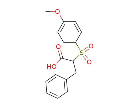 Molecular Structure of 212768-74-6 (Benzenepropanoic acid, a-[(4-methoxyphenyl)sulfonyl]-)