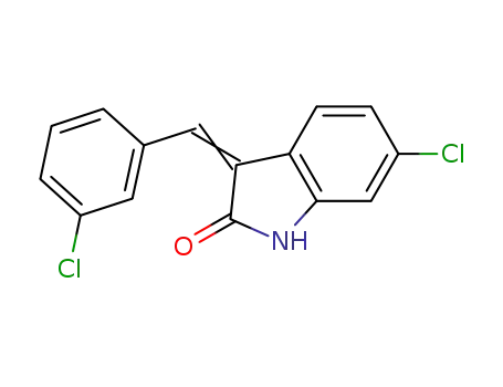 Molecular Structure of 387344-30-1 (E/Z-6-chloro-3-[1-(3-chlorophenyl)methylidene]-1,3-dihydroindol-2-one)