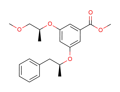 Molecular Structure of 915948-88-8 (3-((S)-2-methoxy-1-methyl-ethoxy)-5-((S)-1-methyl-2-phenyl-ethoxy)-benzoic acid methyl ester)
