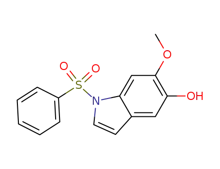 Molecular Structure of 1001395-59-0 (N-phenylsulfonyl-5-hydroxy-6-methoxy-1H-indole)