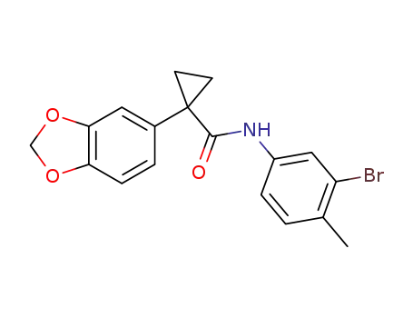 Molecular Structure of 945244-49-5 (1-(benzo[d][1,3]dioxol-5-yl)-N-(3-bromo-4-methylphenyl)cyclopropanecarboxamide)