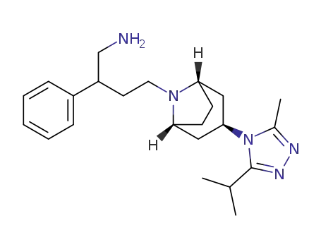 Molecular Structure of 1262786-65-1 (4-{3-[2-methyl-5-(1-methylethyl)-1H-imidazol-1-yl]-8-azabicyclo[3.2.1]oct-8-yl}-2-phenyl-1-butanamine)