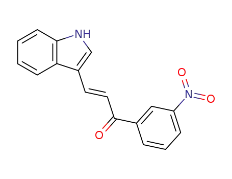 Molecular Structure of 151390-86-2 (2-Propen-1-one, 3-(1H-indol-3-yl)-1-(3-nitrophenyl)-, (E)-)