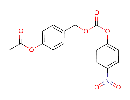 Molecular Structure of 1034191-18-8 (4-((((4-nitrophenoxy)carbonyl)oxy)methyl)phenyl acetate)