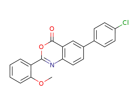 Molecular Structure of 875269-92-4 (6-(4-chlorophenyl)-2-(2-methoxyphenyl)-4H-3,1-benzoxazin-4-one)